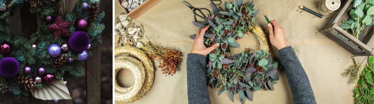 Maak een kerstkrans met hulp van Huis & Tuin Hoogeveen!